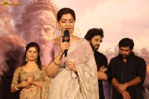 Hanuman Trailer Launch attended by Teja Sajja, Amritha Aiyer, Varalaxmi Sarathkumar, and others