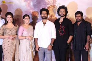 Hanuman Trailer Launch attended by Teja Sajja, Amritha Aiyer, Varalaxmi Sarathkumar, and others