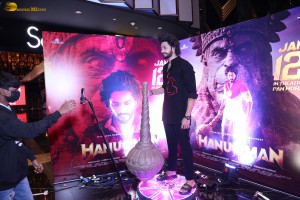 Hanuman Trailer Launch attended by Teja Sajja, Amritha Aiyer, Varalaxmi Sarathkumar, and others