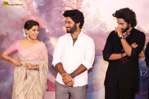 Hanuman Trailer Launch attended by Teja Sajja, Amritha Aiyer, Varalaxmi Sarathkumar, and others