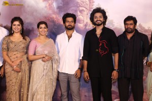 Hanuman Trailer Launch attended by Teja Sajja, Amritha Aiyer, Varalaxmi Sarathkumar, and others