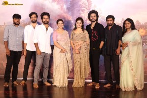 Hanuman Trailer Launch attended by Teja Sajja, Amritha Aiyer, Varalaxmi Sarathkumar, and others