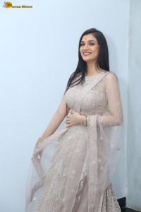 actress Hassini Sudhir in a silver color lehenga choli dress