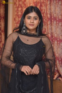 telugu actress Hebah Patel in a black salwar dress