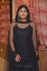 telugu actress Hebah Patel in a black salwar dress