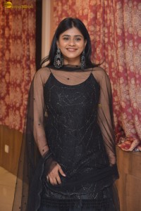 telugu actress Hebah Patel in a black salwar dress