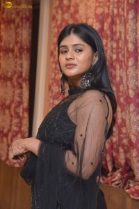 telugu actress Hebah Patel in a black salwar dress