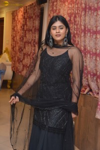 telugu actress Hebah Patel in a black salwar dress