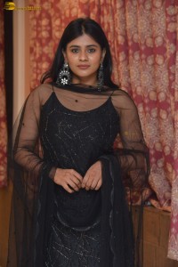 telugu actress Hebah Patel in a black salwar dress