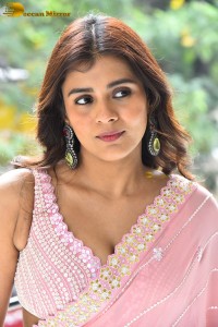 actress Hebah Patel beautiful in a pink saree
