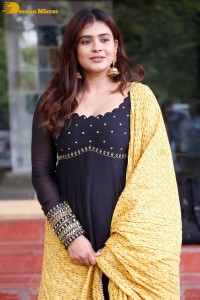 Actress Hebah Patel dressed in a black salwar kameez