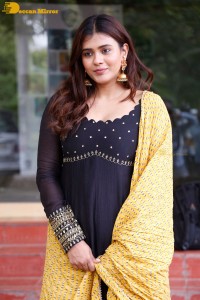 Actress Hebah Patel dressed in a black salwar kameez