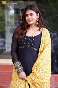 Actress Hebah Patel dressed in a black salwar kameez
