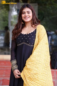 Actress Hebah Patel dressed in a black salwar kameez