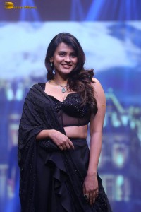 tollywood actress hebah patel ramp walk in a black lehenga choli