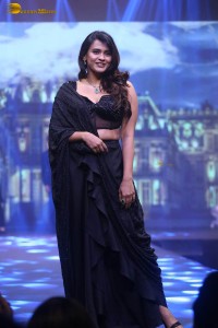 tollywood actress hebah patel ramp walk in a black lehenga choli