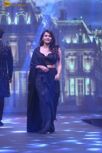 tollywood actress hebah patel ramp walk in a black lehenga choli