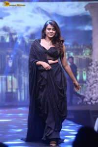 tollywood actress hebah patel ramp walk in a black lehenga choli