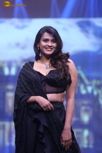 tollywood actress hebah patel ramp walk in a black lehenga choli