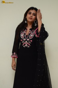 Actress Hebah Patel photoshoot in a black dress