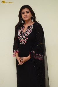 Actress Hebah Patel photoshoot in a black dress