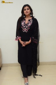 Actress Hebah Patel photoshoot in a black dress