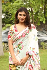 actress Hebah Patel beautiful in a floral pattern saree