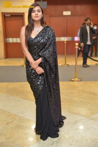 Telugu Actress Hebah Patel in a Black Saree