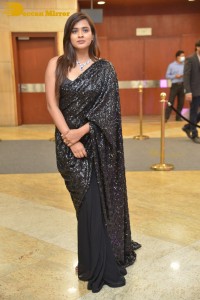 Telugu Actress Hebah Patel in a Black Saree