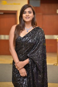 Telugu Actress Hebah Patel in a Black Saree