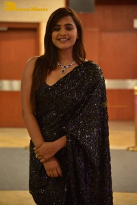 Telugu Actress Hebah Patel in a Black Saree