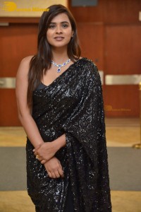 Telugu Actress Hebah Patel in a Black Saree