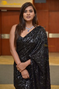 Telugu Actress Hebah Patel in a Black Saree