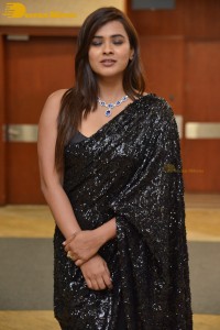 Telugu Actress Hebah Patel in a Black Saree