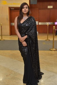 Telugu Actress Hebah Patel in a Black Saree