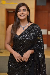 Telugu Actress Hebah Patel in a Black Saree