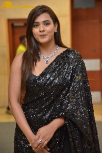 Telugu Actress Hebah Patel in a Black Saree