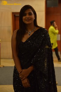 Telugu Actress Hebah Patel in a Black Saree