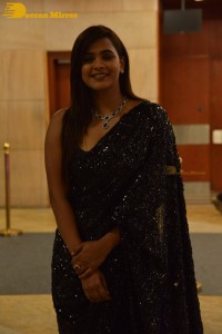 Telugu Actress Hebah Patel in a Black Saree