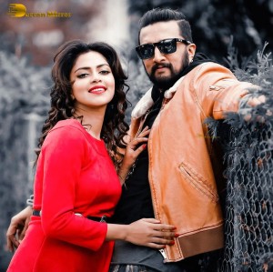 Hebbuli Working Stills including the lead actors Kiccha Sudeep and Amala Paul