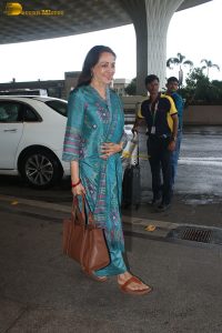 bollywood actress Hema Malini beautiful in a green salwar dress