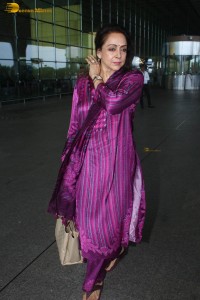Actress and Politician Hema Malini was spotted at the Mumbai Airport on July 20, 2023