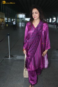 Actress and Politician Hema Malini was spotted at the Mumbai Airport on July 20, 2023