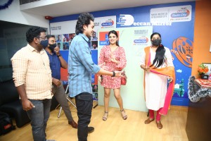 Nidhhi Agerwal and Ashok Galla visit Radio City FM to promote their movie Hero