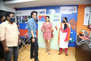 Nidhhi Agerwal and Ashok Galla visit Radio City FM to promote their movie Hero