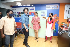Nidhhi Agerwal and Ashok Galla visit Radio City FM to promote their movie Hero