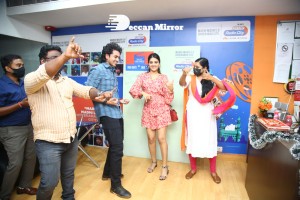 Nidhhi Agerwal and Ashok Galla visit Radio City FM to promote their movie Hero