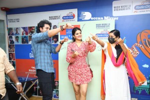 Nidhhi Agerwal and Ashok Galla visit Radio City FM to promote their movie Hero