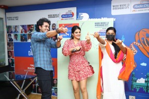 Nidhhi Agerwal and Ashok Galla visit Radio City FM to promote their movie Hero