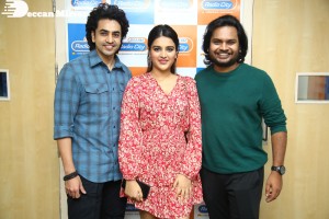 Nidhhi Agerwal and Ashok Galla visit Radio City FM to promote their movie Hero